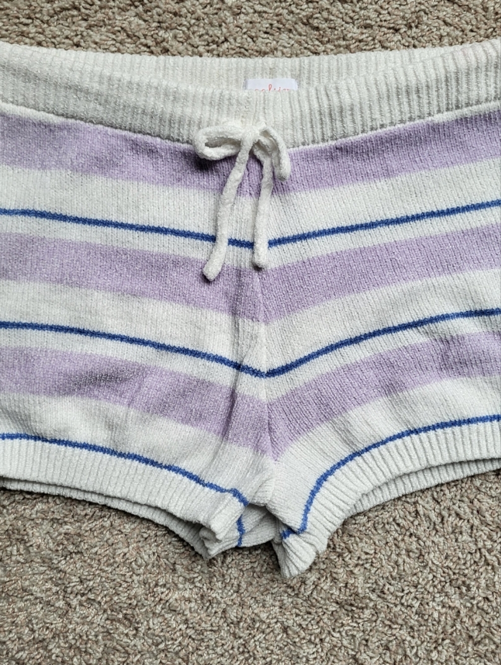 Striped Knit Short with Lavender and Blue Accents
